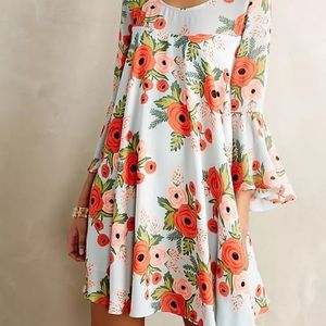 Paper Crown + Rifle Paper Co. for Anthropologie Fluttered Blooms Swing Dress